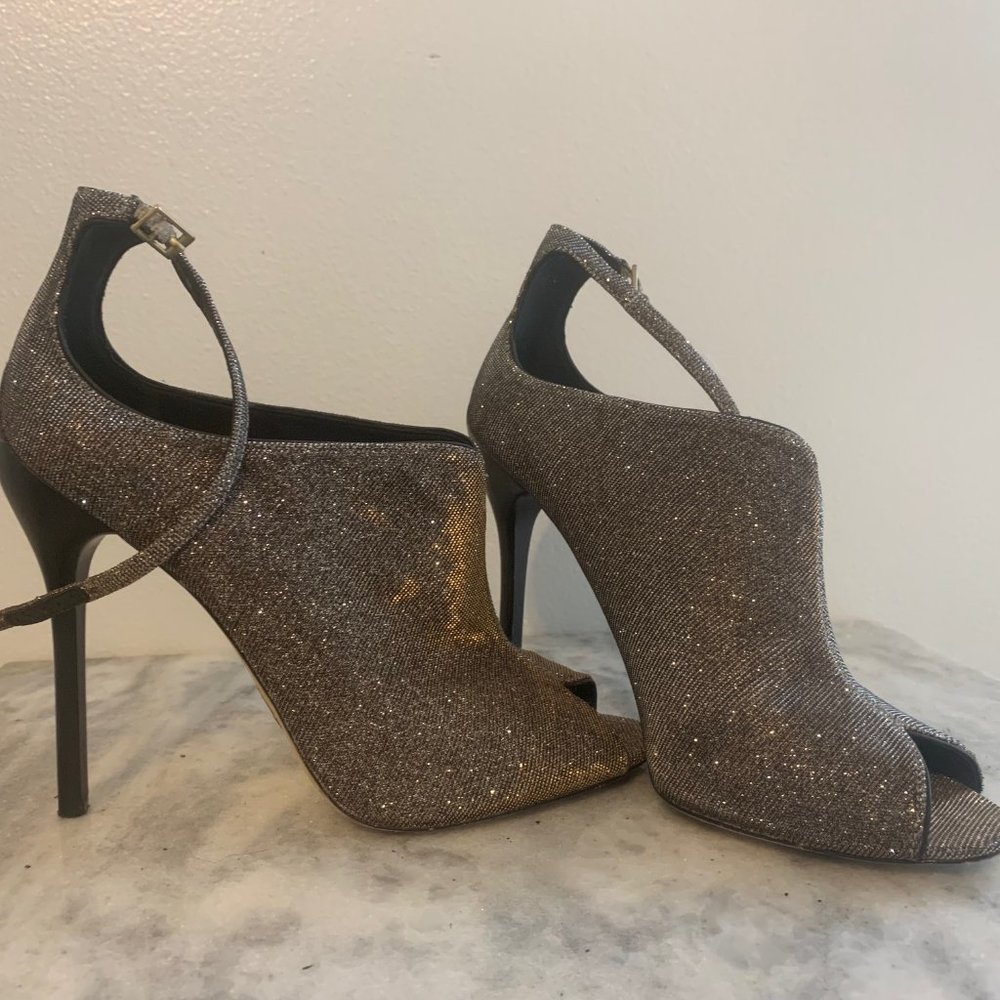 Brian Atwood Metallic Glitter Heels
